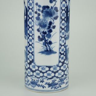 LARGE Antique Chinese Blue and White Porcelain Sleeve Vase KANGXI 19th C 7