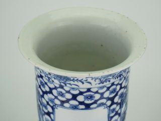 LARGE Antique Chinese Blue and White Porcelain Sleeve Vase KANGXI 19th C 9