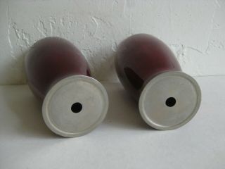 Pair Fine Old Japanese Pigeon Blood Cloisonne Enamel Ginbari Lamps Vases w/Birds 12