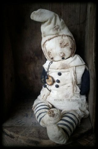 Primitive Rag Stuffed Ghost Boy Doll Fall Halloween Doll Decor