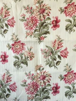 Absolutely 19th C.  French Botanical Floral Cotton Fabric.  (2604) 3