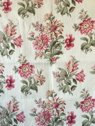 Absolutely 19th C.  French Botanical Floral Cotton Fabric.  (2604) 4