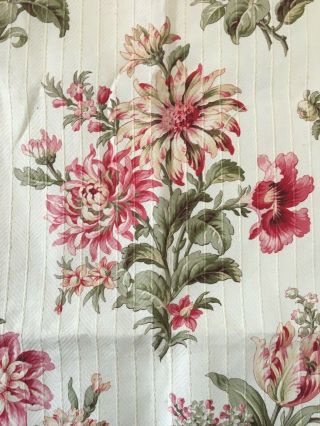 Absolutely 19th C.  French Botanical Floral Cotton Fabric.  (2604) 5