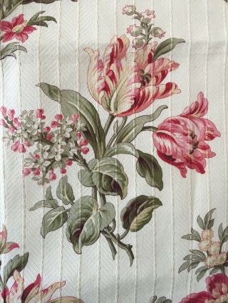Absolutely 19th C.  French Botanical Floral Cotton Fabric.  (2604) 6