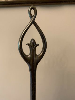 Antique Art Nouveau Arts & Crafts Mission Brass Desk Bridge Lamp Aurene Shade 9