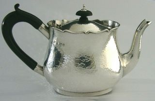 Stunning Sterling Silver Arts And Crafts Teapot 1905 Antique Plannished
