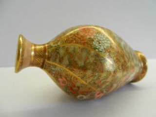 Antique Fine Japanese Meiji Period Satsuma Mille - Fleur Miniature Vase.  Signed. 8