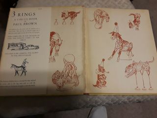 RARE ' 3 Rings: A Circus Book ' 1938 by Paul Brown IN 3