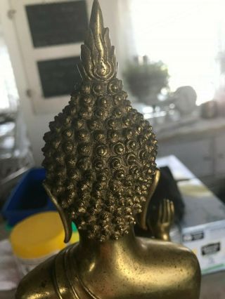 Asian Thailand Walking Gilt Bronze Buddha 18th/19th Cen.  20” Tall 7