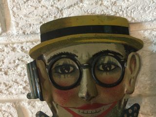 Rare Antique Tin Litho Mechanical Harold Lloyd Bell Toy Germany Distler 5