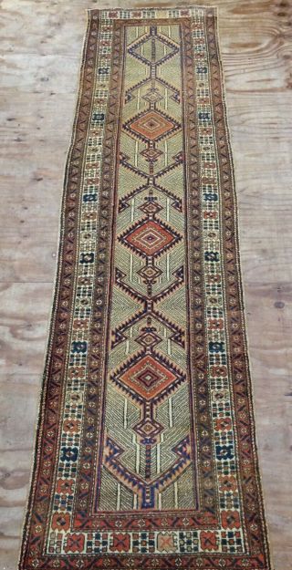 Antique Middle Eastern Tribal Hand Woven Narrow Runner Rug