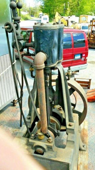 Antique Stationary Steam Engine 5 Ft last 1940 NYC Woodworking Shop no tag 2