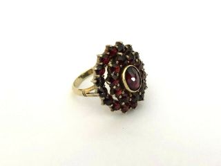 Vintage Rare Imperial Russian 14K Gold 56 Garnet Ring FA signed Vintage Box 4