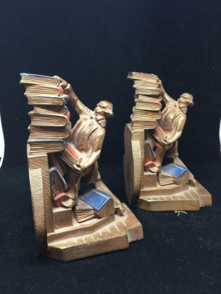 K&o Antique Deco Era Bookkeeper Bookends (pair)