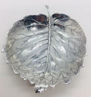 Gianmaria Buccellati Italy Vintage Sterling Silver Leaf Dish