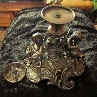 Antique Austrian 800 silver compote base with cherubs 10