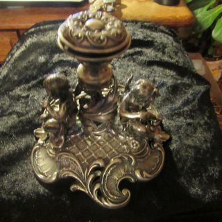 Antique Austrian 800 Silver Compote Base With Cherubs