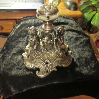 Antique Austrian 800 silver compote base with cherubs 3