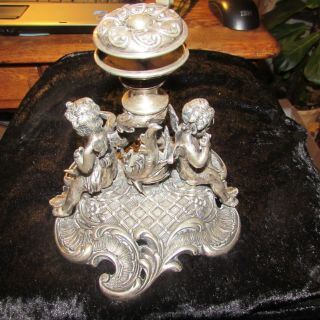 Antique Austrian 800 silver compote base with cherubs 4
