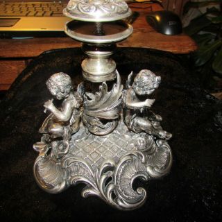 Antique Austrian 800 silver compote base with cherubs 6