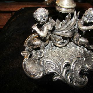 Antique Austrian 800 silver compote base with cherubs 7