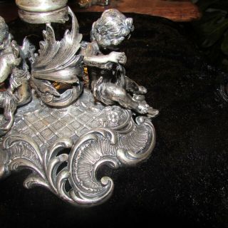 Antique Austrian 800 silver compote base with cherubs 8