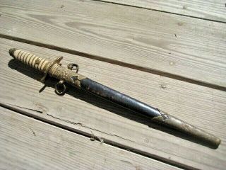 Imperial Japanese Navy Officer`s Dagger /sword Plus Scabbard - Vgc - Fancy Handle
