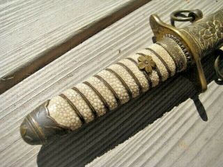 Imperial Japanese Navy Officer`s Dagger /Sword plus scabbard - VGC - FANCY HANDLE 2