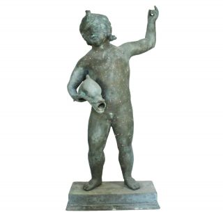 Large 19th Century Roman Grand Tour Bronze Boy & Dolphin 5