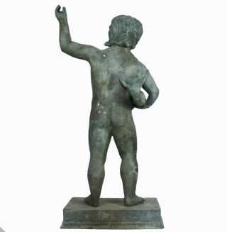 Large 19th Century Roman Grand Tour Bronze Boy & Dolphin 8