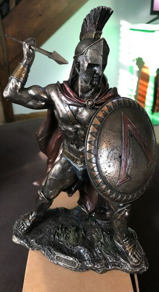 King Leonidas Greek Warrior Of Sparta Bronze Statue By Unicorn Studios