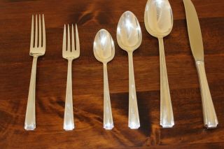 JOHN and PRISCILLA WESTMORLAND STERLING SILVER FLATWARE,  SERVICE for 9,  48 PIECE 4