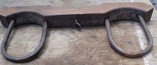 Antique Wood Double Yoke Harness For Cattle Donkey Mule Pony Horse