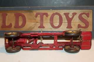 LARGE VINTAGE 1930 ' s 525 HUBLEY CAST IRON LADDER FIRE TRUCK with DRIVER 11