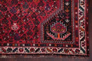 Antique Qashqai Persian Tribal Area Rug Geometric DEEP Red Hand - made Nomad 7x10 6