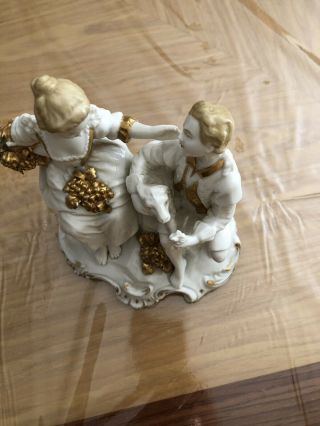 Antique Capodimonte Porcelain Figurine “Shepherd,  Lady And Sheep” 8