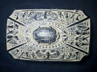 Rare Antique Ancient Egyptian Box Scarab And Isis Hold Eye Of Hours 1420 - 1404 Bc