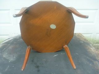 Baker Furniture Two Tier Burl Walnut Side Table Metal Tag 4