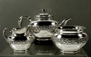 Tiffany Sterling Tea Set C1881 Persian Manner - No Mono