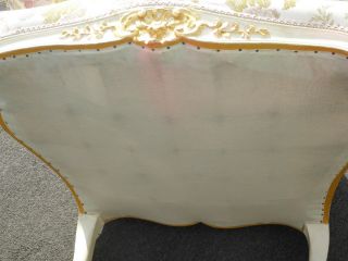 Vintage French Louis XVI Rococo White Bergere Accent Chair Down Feather Cushion 11