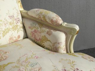 Vintage French Louis XVI Rococo White Bergere Accent Chair Down Feather Cushion 6