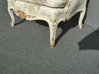 Vintage French Louis XVI Rococo White Bergere Accent Chair Down Feather Cushion 9