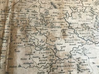 ANTIQUE 1646 ENGLISH BUCKINGHAMSHIRE MAP IN FRAME - JANNSON - RARE 373 yr 7