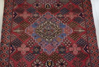 6.  46x4ft Antique Hand - Knotted Persian Tribal Area Rug,  Pink,  Red Vintage Boho Rug 10