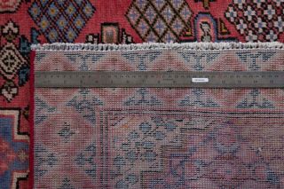 6.  46x4ft Antique Hand - Knotted Persian Tribal Area Rug,  Pink,  Red Vintage Boho Rug 11