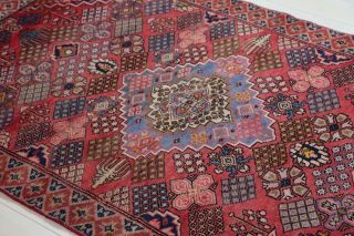 6.  46x4ft Antique Hand - Knotted Persian Tribal Area Rug,  Pink,  Red Vintage Boho Rug 5