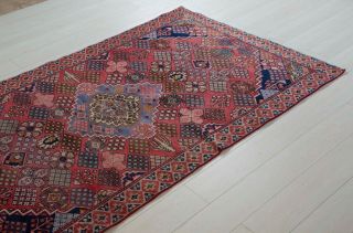 6.  46x4ft Antique Hand - Knotted Persian Tribal Area Rug,  Pink,  Red Vintage Boho Rug 6
