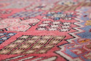 6.  46x4ft Antique Hand - Knotted Persian Tribal Area Rug,  Pink,  Red Vintage Boho Rug 7