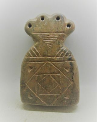 Ancient Syro Stone Tel - Brak Eye Idol Decorated Very Rare 6000bce