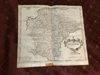 1695 County Of Devonshire Devon English Antique Map Robert Morden